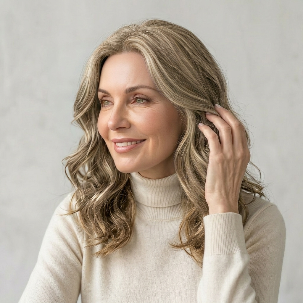 Premium Wavy Hair Topper – Seamless Crown Coverage, Natural Volume