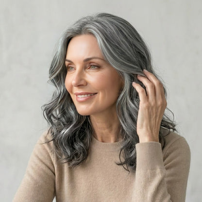 Premium Wavy Hair Topper – Seamless Crown Coverage, Natural Volume