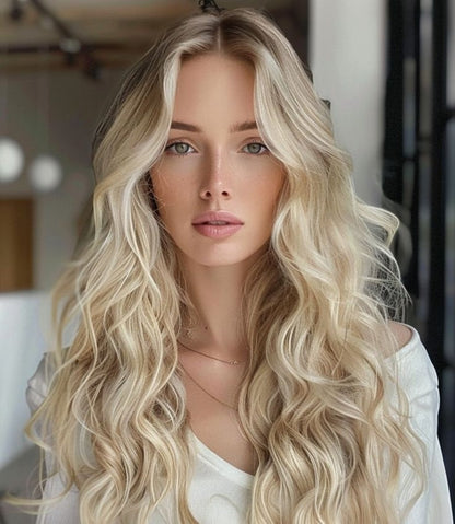 Premium Wavy Hair Topper – Seamless Crown Coverage, Natural Volume