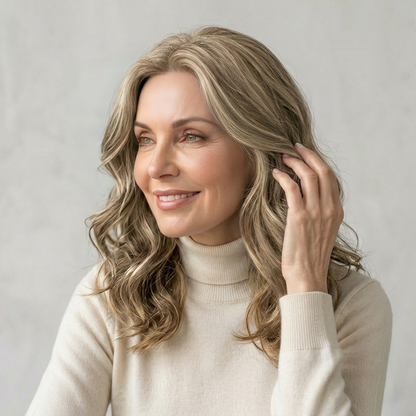 Premium Wavy Hair Topper – Seamless Crown Coverage, Natural Volume